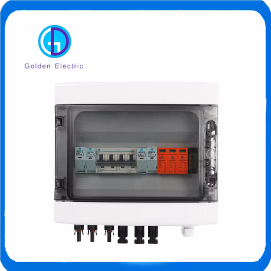 Boîte de combinaison de réseau solaire PV4/1 4 en 1 sortie 4 cordes 15A 1000V DC Boîte de jonction solaire pour système solaire Boîte de distribution étanche IP65 avec SPD et fusible